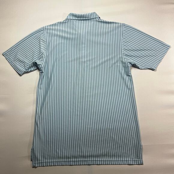 Peter Millar Summer Comfort Men's Short Sleeve Blue Striped Polo Shirt - Size XL - Picture 2 of 3